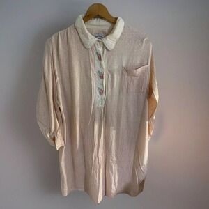 Women's Lightweight Cottagecore Night Gown sz large cozy soft long sleeve sleep